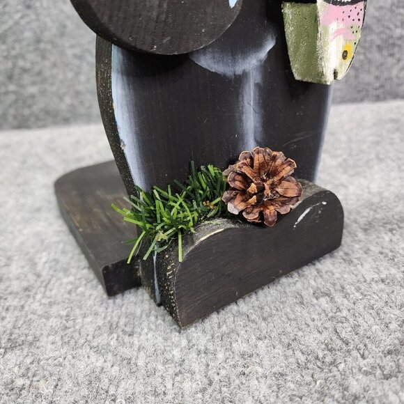 Handmade Paper Towel Holder Wood‎ Bear Holding Trout Fisherman Cabin Country - Picture 6 of 12